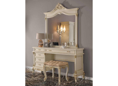 Schminktisch Barock Rokoko Konsolen Tische + Hocker Frisiertisch Make Up Tisch Massivholz