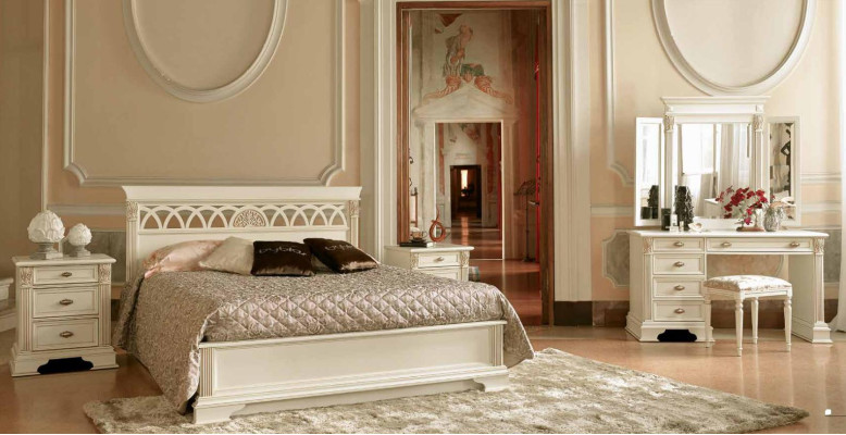 Luxus Schlafzimmer Set 6tlg. Bett 2x Nachttisch Schminktisch Designer Möbel Massivholz