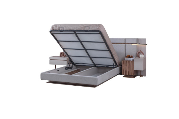 Schlafzimmer Set Luxus Design Bett 2x Nachttisch Kleiderschrank 4tlg Neu