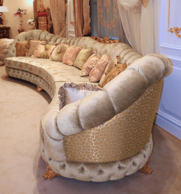 Wohnlandschaft Ecksofa Rund Couch Sitz Polster Sofa Luxus Möbel Sofas Italien