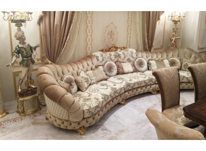 Wohnlandschaft Ecksofa Rund Couch Sitz Polster Sofa Luxus Möbel Sofas Italien