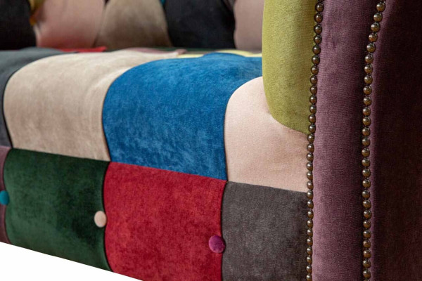 Sessel Design Chesterfield Lounge Mehrfarbig Sofa Einsitzer 130cm Neu