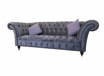 Sofa 3 Sitz Chesterfield Sitz Textil Stoff Couchen Sofa Polster Neu