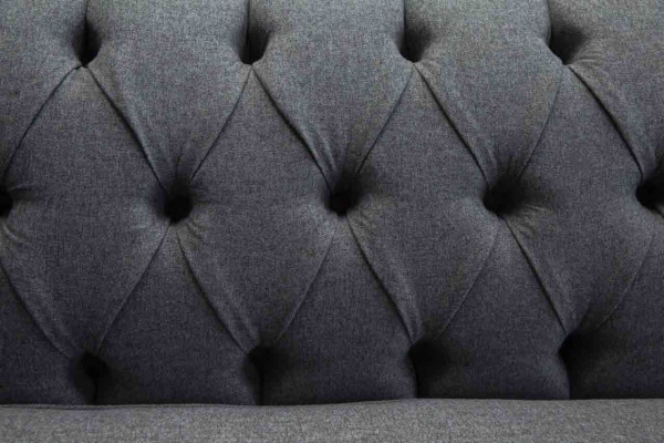 Sofa Luxus Textil Chesterfield Couch Sofas Polster 3 Sitzer Grau Design