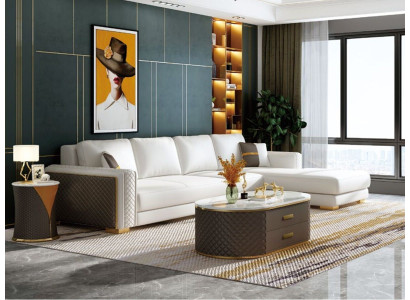 Ecksofa Polster Garnitur Wohnlandschaft L Form Dekor Designer Sofa Couch