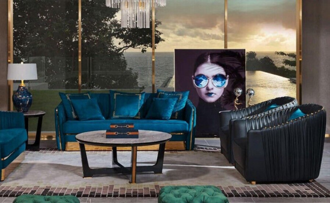 Designer Möbel Sofa Coch 3 Sitzer Polster Dekor Sofas Wohnzimmer Couchen