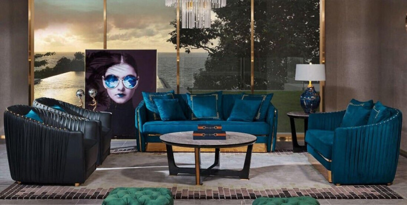 Designer Möbel Sofa Coch 3 Sitzer Polster Dekor Sofas Wohnzimmer Couchen