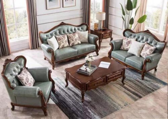 Sofagarnitur 3+2+1 Sitz Chesterfield Möbel Wohnzimmer Textil Sofa