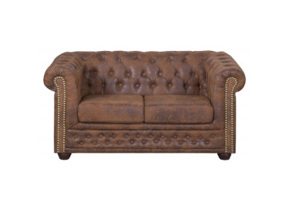 Chesterfield York Gobi 2 Sitzer Leder Couch Polster Sofas Couchen Neu