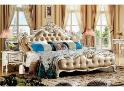 Königliches Schlafzimmer Bett 180x200 Barock Chesterfield Betten Leder