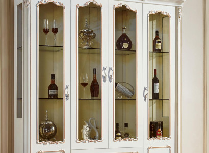 Antiker Stil Schrank Barock Glasschrank Schränke Möbel Holz Vitrine