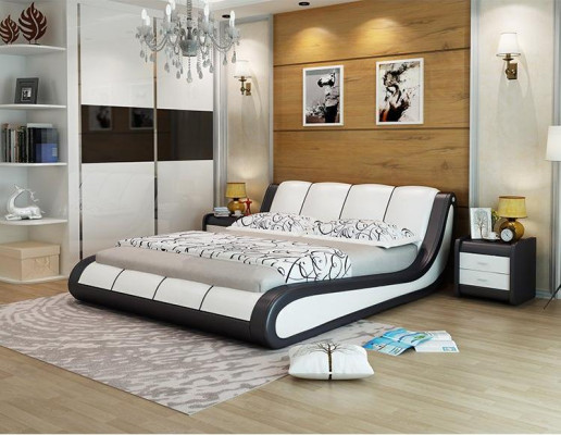 Betten Luxus Schlafzimmer Möbel Doppel Bett Design Stoff Hotel Blaue
