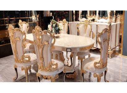 Gruppe Set 6 Stuhl Esszimmerstuhl Stuhle Holz Luxus Essgruppe Garnitur Möbel