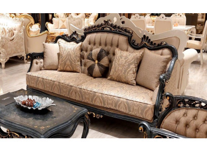 Sitz Dreisitzer Sofa 3 Sitzer Klassisches Sofa Sofas Möbel Stoff Stil Barock Neu