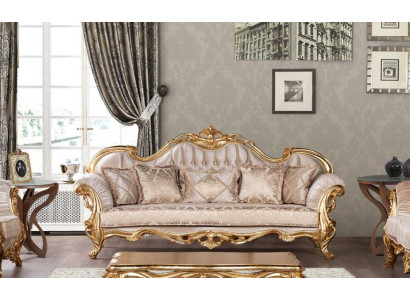 Sitz Dreisitzer Sofa 3 Sitzer Sofa Sofas Couchen Stoff Stil Barock Rokoko Möbel