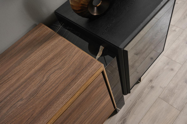 Esszimmer Set Essgruppe Esstisch Sideboard-mit-Spiegel Modernen 8tlg