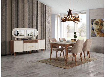 Esszimmer Set 3tgl Gruppe Garnitur Esstisch Kommode Spiegel Komplett Set