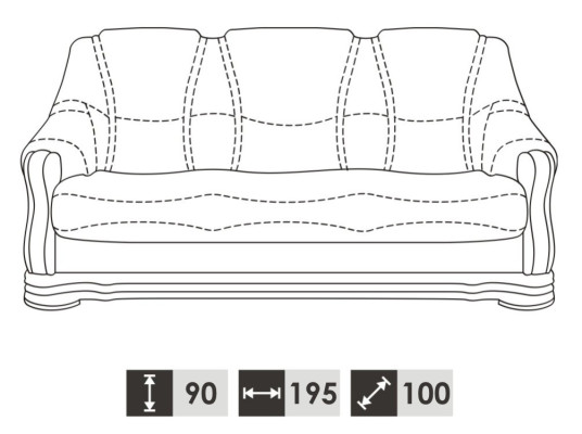 Sofagarnitur 3+1+1 Sitzer Klassischer Polster Wohnlandschaft Sofas Couchen Neu