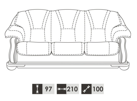 Sofagarnitur 3+1+1 Sitzer Klassischer Wohnlandschaft Polster Couchen Sofas Neu