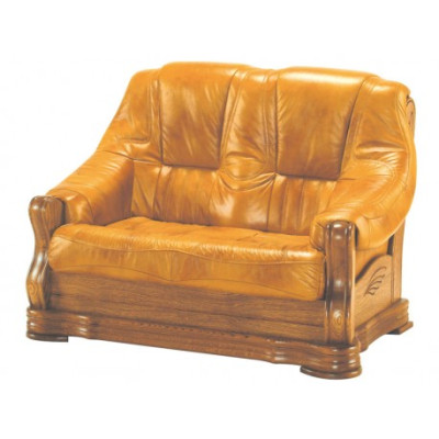 Sofagarnitur Holz Leder 3+2+1 Komplettes Set Klassik Sitz Polster Couchgarnitur