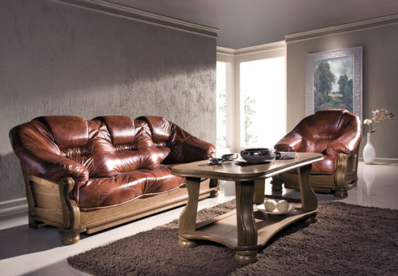 Sofagarnitur 3+2 Sitzer Klassische Garnituren Leder Sofas Couchen Polster