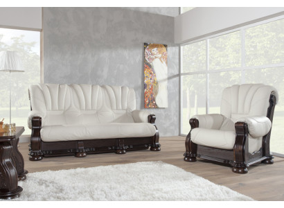 Klassische Dreisitzer Couch Polster Sofa 3 Sitzer Leder Couchen Ledersofa