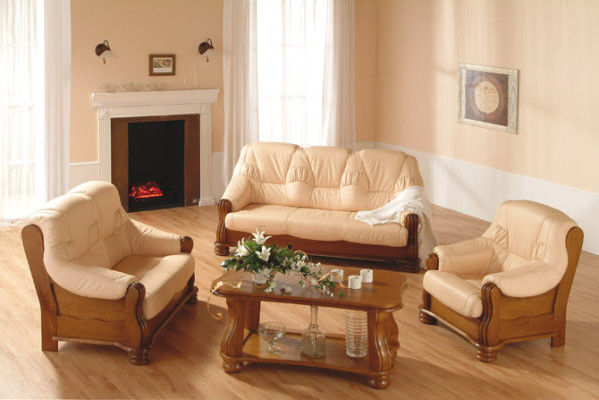 Dreisitzer Couch Klassische Couch Polster Sofa 3 Sitzer Leder Couchen