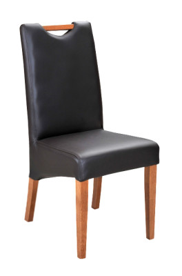 Design Sessel Polster Set 4x Stuhl Holz 100% Leder Stühle Gastro Esszimmer