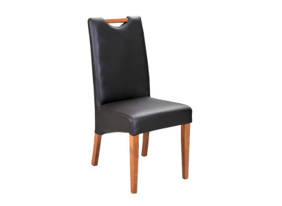 Design Sessel Polster Set 2x Stuhl Holz 100% Leder Stühle Esszimmer Neu