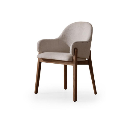 Weiß-braune Esszimmer Garnitur Moderner Esstisch 6x Polsterstühle 9tlg