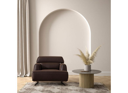 Designer Brauner Sessel Polstermöbel Lounge Einsitzer Wohnzimmer Möbel