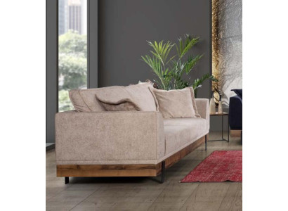 Design Couch 3 Sitz Polster Sofa Moderne Sofas Zimmer Möbel Beige