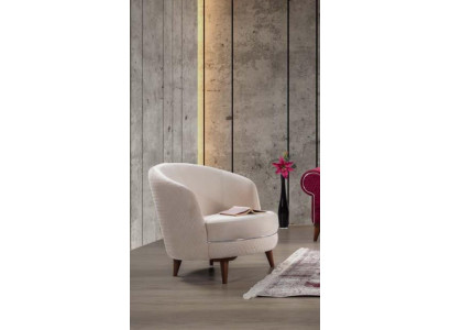 Beige Elegante Sessel Einsitzer Design Wohnzimmer Polster Möbel