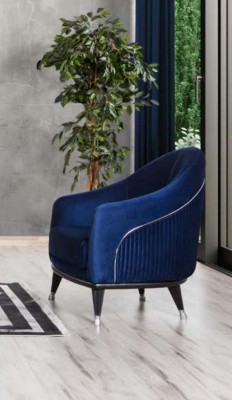 Luxus Sessel 1 Sitzer Wohnzimmer Stoff Polyester Stil Modern Design