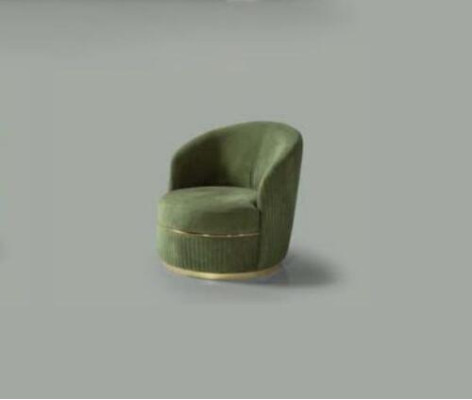 Modern Runder Sessel Einsitzer Polster Designer Textil Stoff