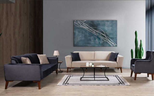 Wohnzimmer Sofa Design Dreisitzer Moderne Couch Beige Möbel Polster