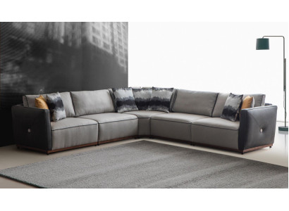 Ecksofa Sofas L-Form Großes Sofa Eck Wohnzimmer Polyester Modern Luxus Stoff Neu