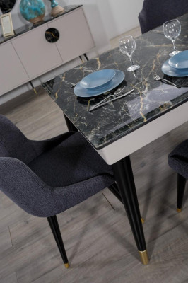 Luxus Esszimmer Tisch Design 4x Stühle Essgruppe Lehnstühle Set Garnitur Möbel