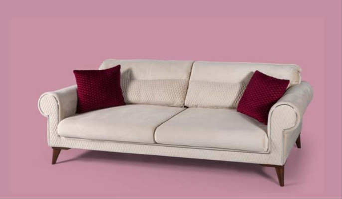 Garnitur Set Sofagarnitur 3+3+1 Sitz Sofas Sessel Stoff 3tlg Couchen