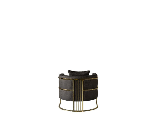Sessel Schwarz Luxus Polster Stoff 1Sitzer Polster Modern Möbel Wohnzimmer