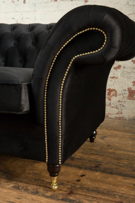 Chesterfield Sessel Fernseh Couch 1 Sitzer Sofa Textil Stoff Couchen Polster #5