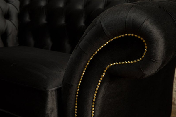 Chesterfield Sessel Fernseh Couch 1 Sitzer Sofa Textil Stoff Couchen Polster #5