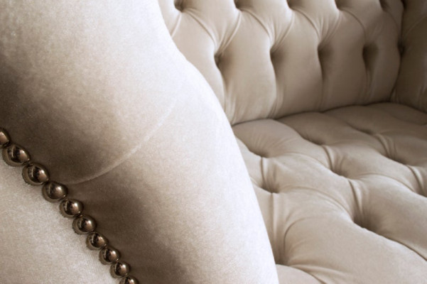 Chesterfield Sessel Fernseh Couch 1 Sitzer Sofa Textil Stoff Couchen Polster #4