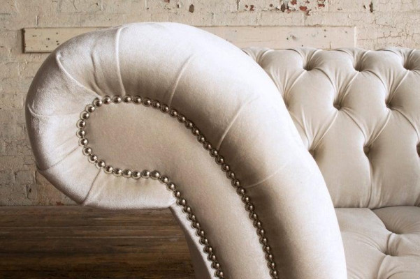 Chesterfield Sessel Fernseh Couch 1 Sitzer Sofa Textil Stoff Couchen Polster #4