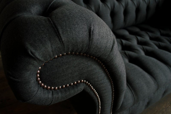 Chesterfield Textil  Sofa 2 Sitzer Luxus Sofa Polster Sofas Design Stoffsofas