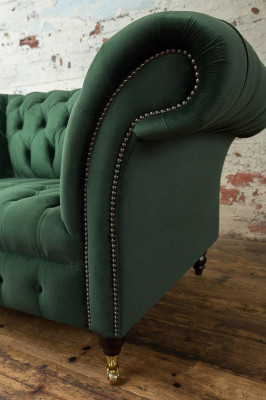 Chesterfield Design Sofa Sessel Couch Polster Luxus Textil Couchen 1 Sitzer #103