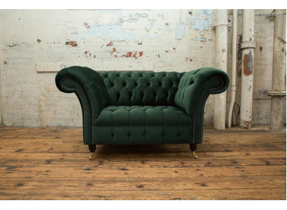 Chesterfield Design Sofa Sessel Couch Polster Luxus Textil Couchen 1 Sitzer #103