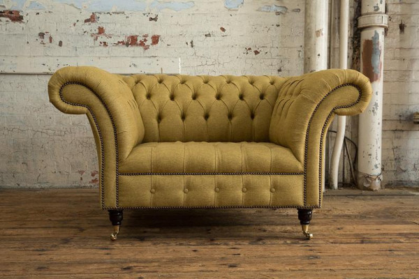 Chesterfield Design Sofa Sessel Couch Polster Luxus Textil Couchen 1 Sitzer #100