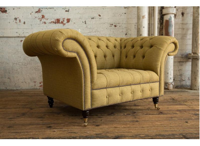 Chesterfield Design Sofa Sessel Couch Polster Luxus Textil Couchen 1 Sitzer #100