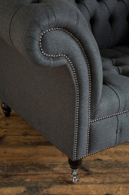 Chesterfield Design Sofa Sessel Couch Polster Luxus Textil Couchen 1 Sitzer #111